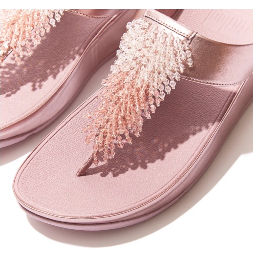 FitFlop Pink Crystal Beaded Thong Sandals